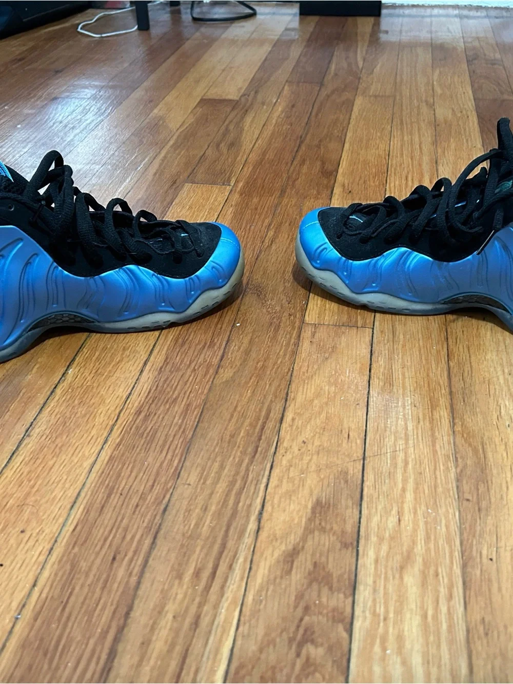 Nike Foamposites Black and Blue High-Top Sneakers
